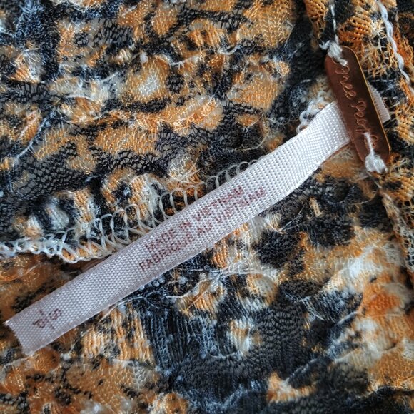 Free People Out For The Night Top Snake Combo Blouse Size S - Picture 11 of 16